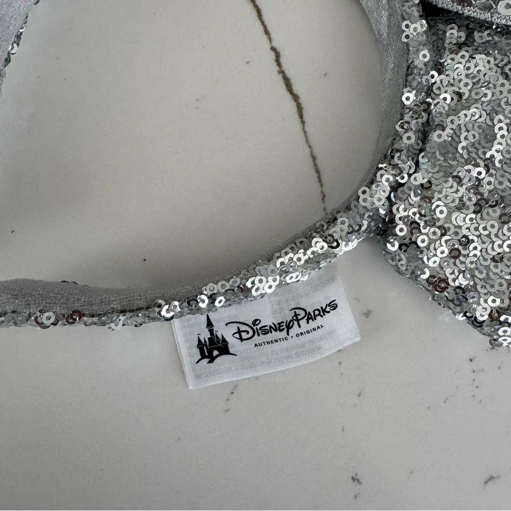 Disney Parks Silver Sequin Minnie Ears Headband - Picture 3 of 4